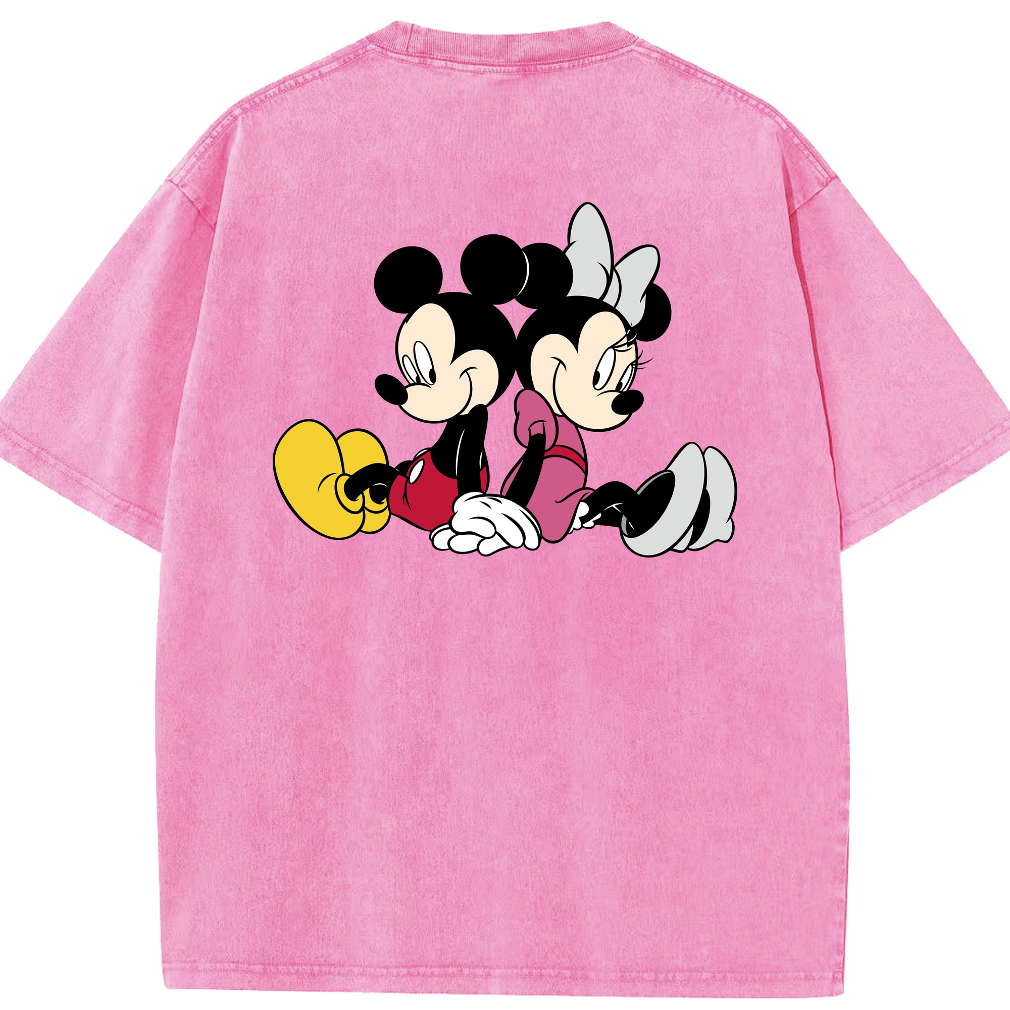 （画像用） ミッキーマウス Mickey Mouse 綿100% ヴィンテージ風 半袖Tシャツ（背面プリント）